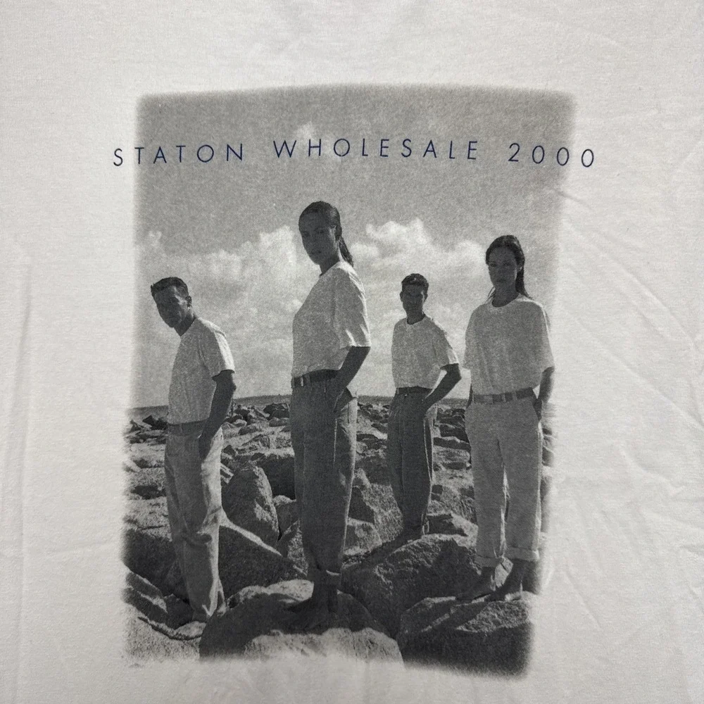 VTG‎ Y2K Hanes Beefy Staton Wholesale 2000 Graphic Tee White sz XL